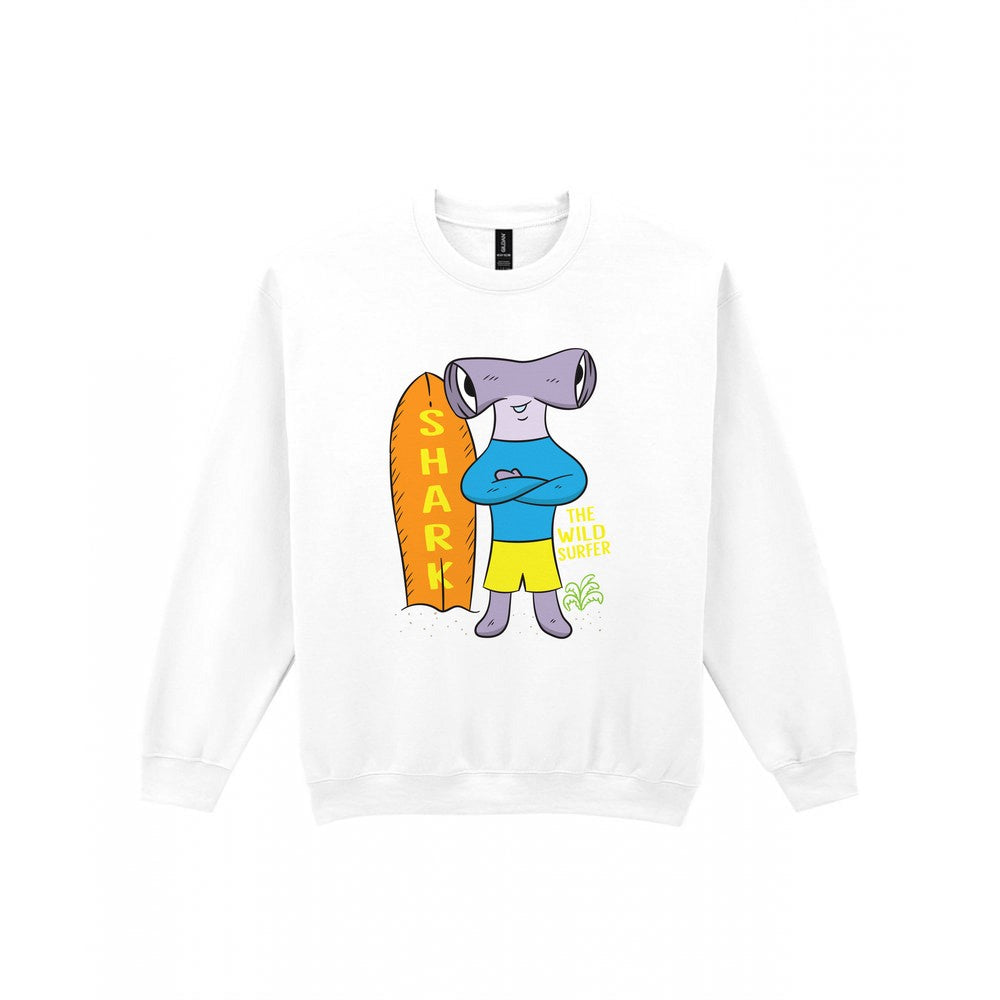Kids Wild Surfer Shark T-Shirt & Sweatshirt Sweatshirt in White