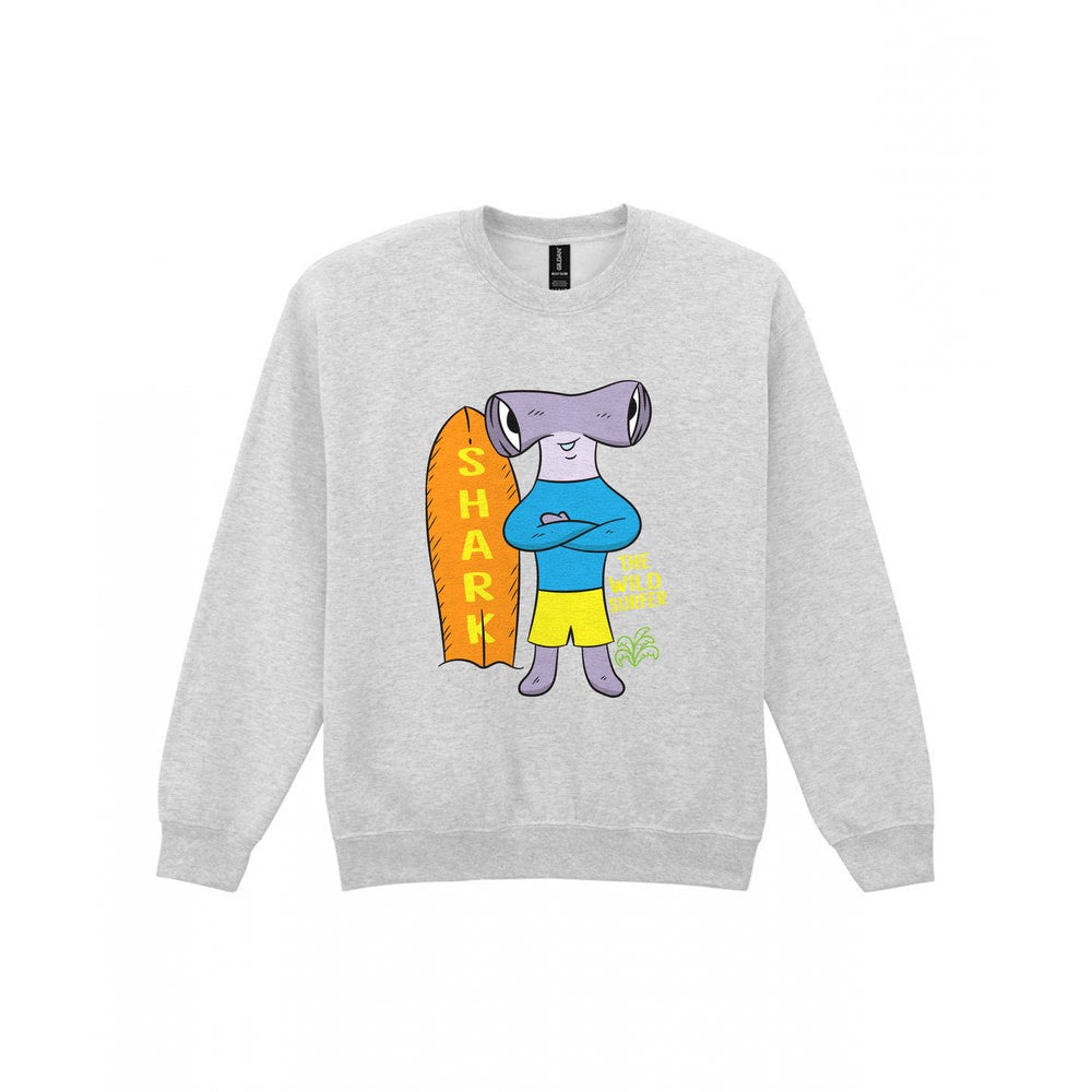 Kids Wild Surfer Shark T-Shirt & Sweatshirt Sweatshirt in Sport Grey