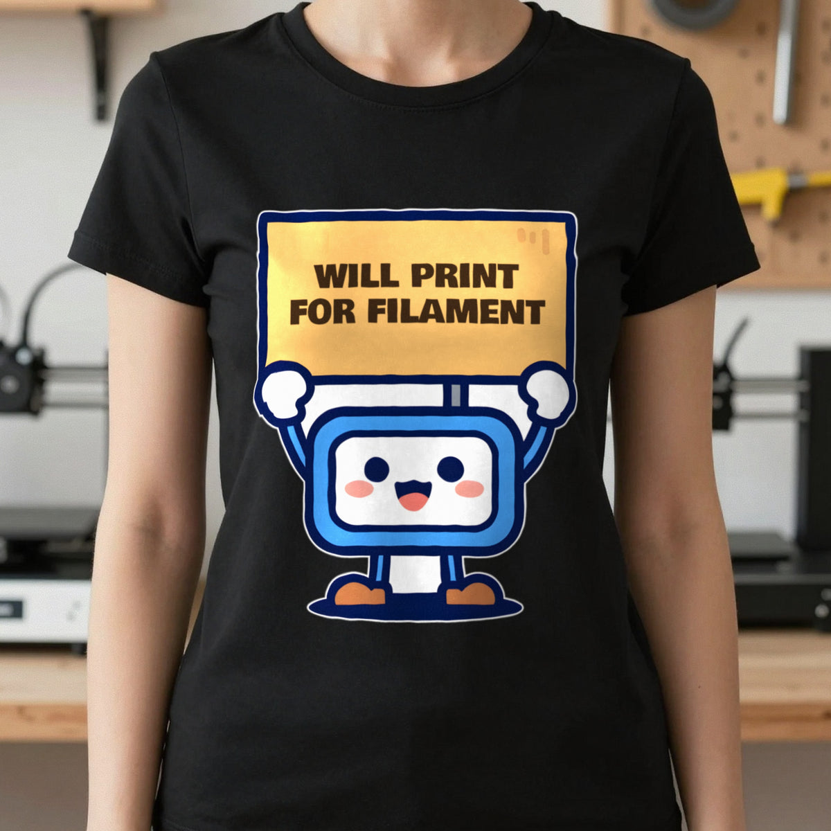 Will Print For Filament Funny 3D Printing T-Shirt & Sweatshirt close-up