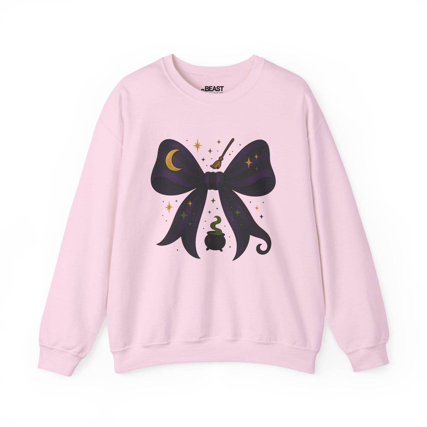witchy bow halloween sweatshirt light pink sweatshirt Halloween gift idea