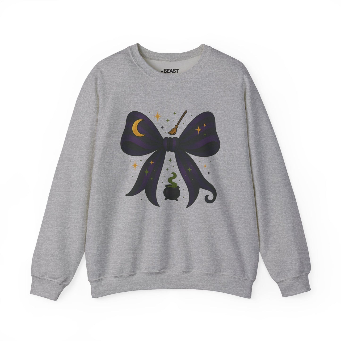 witchy bow halloween sweatshirt sport grey sweatshirt Halloween gift idea