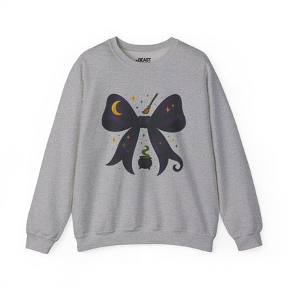 witchy bow halloween sweatshirt sport grey sweatshirt Halloween gift idea