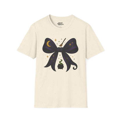 witchy bow t-shirt natural t-shirt Halloween gift idea