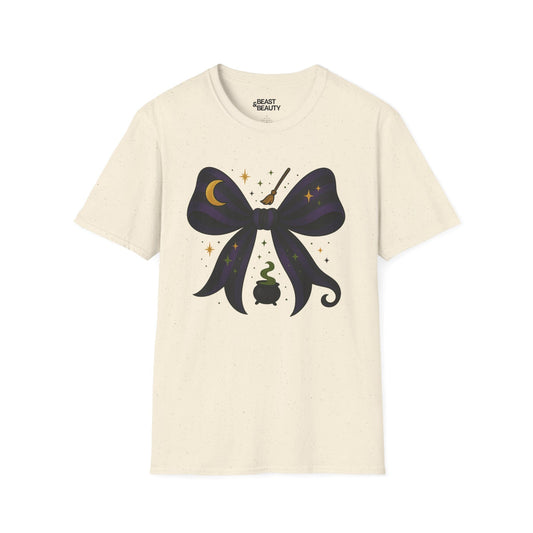 witchy bow t-shirt natural t-shirt Halloween gift idea
