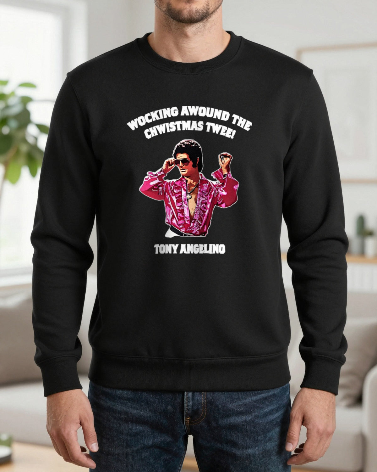 Wocking Awound The Chwistmas Twee Christmas T-Shirt & Sweatshirt worn