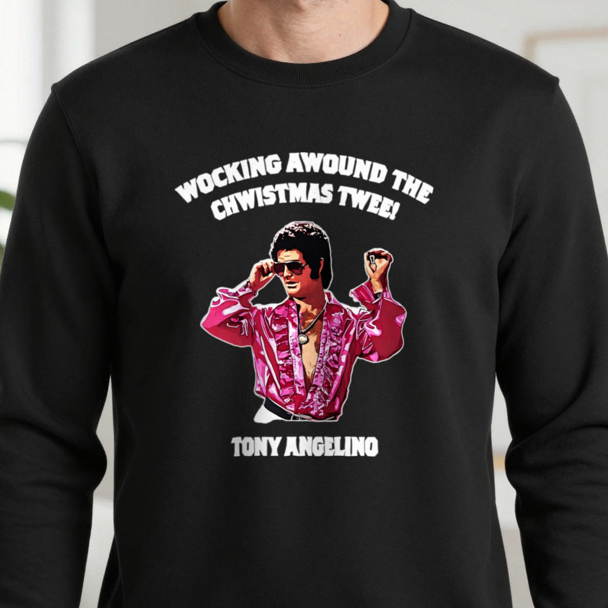 Wocking Awound The Chwistmas Twee Christmas T-Shirt & Sweatshirt close-up