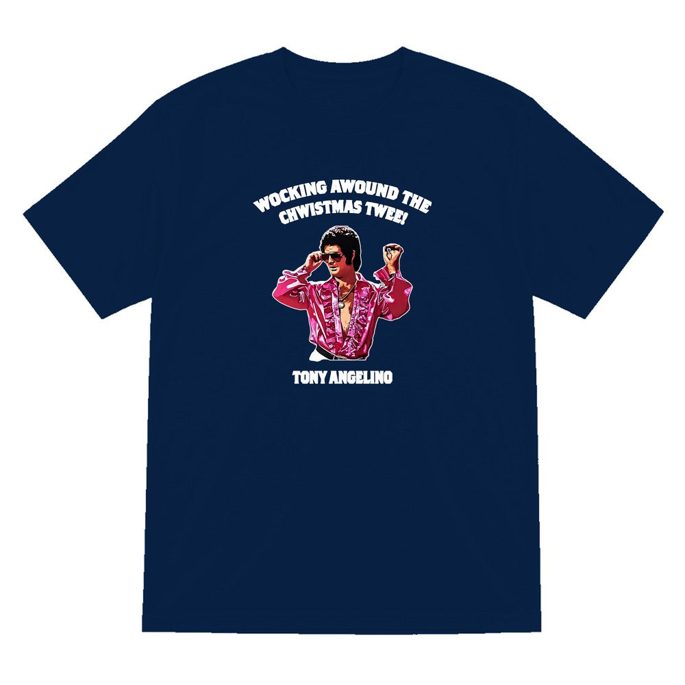 Wocking Awound The Chwistmas Twee Christmas T-Shirt & Sweatshirt T-Shirt in Navy