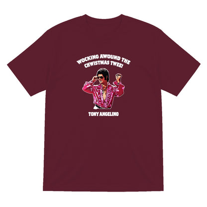 Wocking Awound The Chwistmas Twee Christmas T-Shirt & Sweatshirt T-Shirt in Maroon