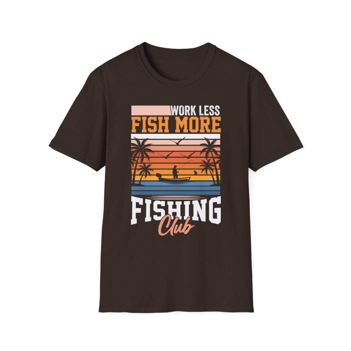 Work Less Fish More Fishing Club T-Shirt - funny t-shirt by Cheeky Business