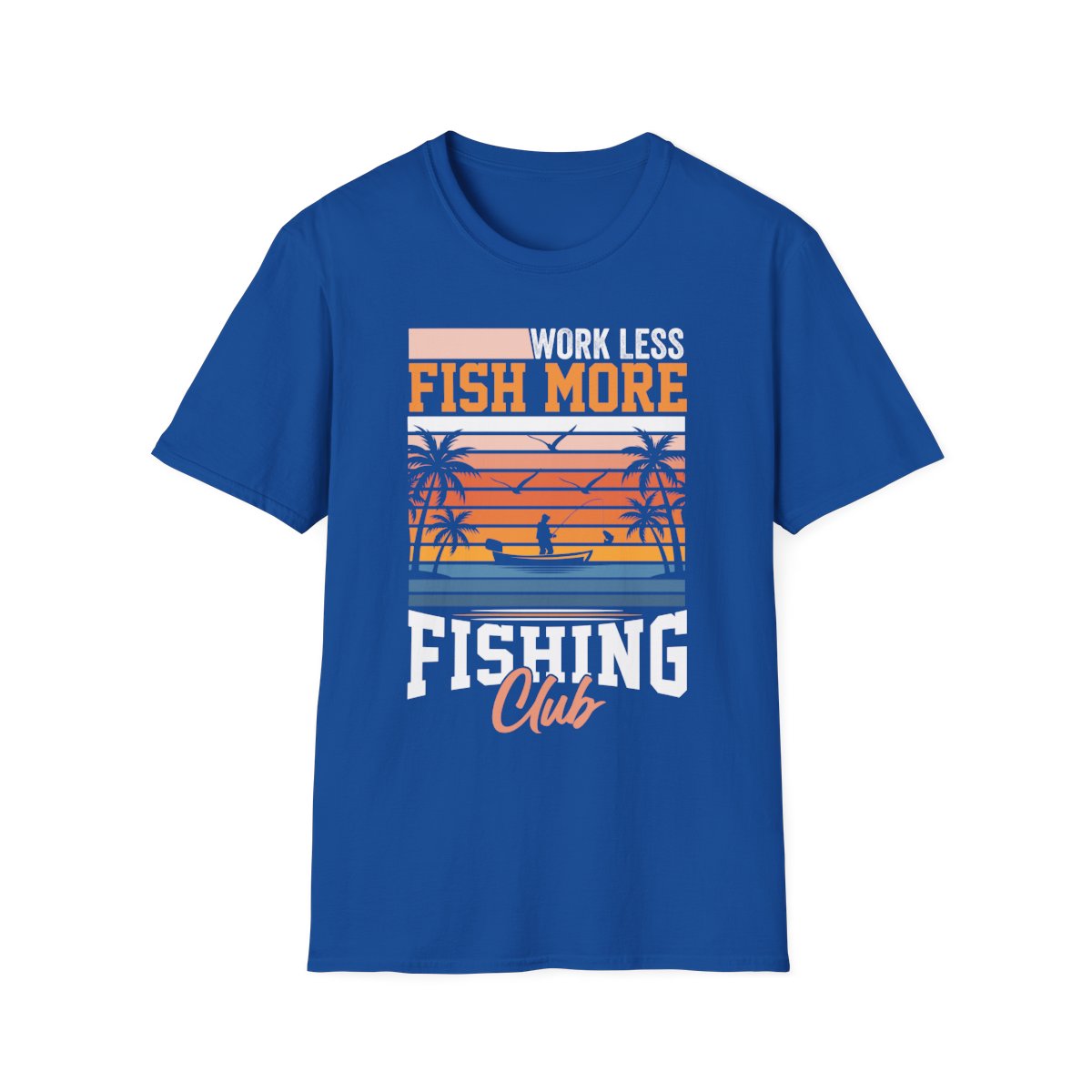 Work Less Fish More Fishing Club T-Shirt - funny t-shirt by Cheeky Business