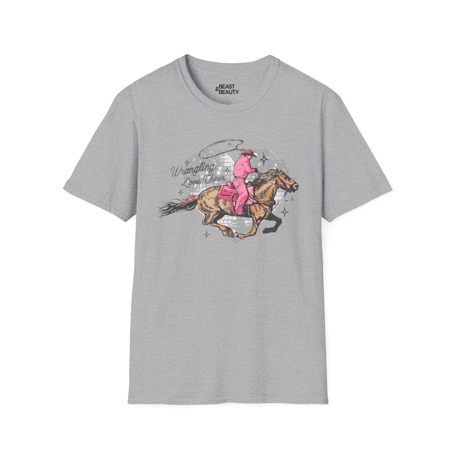 wrangling love cheer cowgirl t-shirt sport grey t-shirt cowgirl gift idea