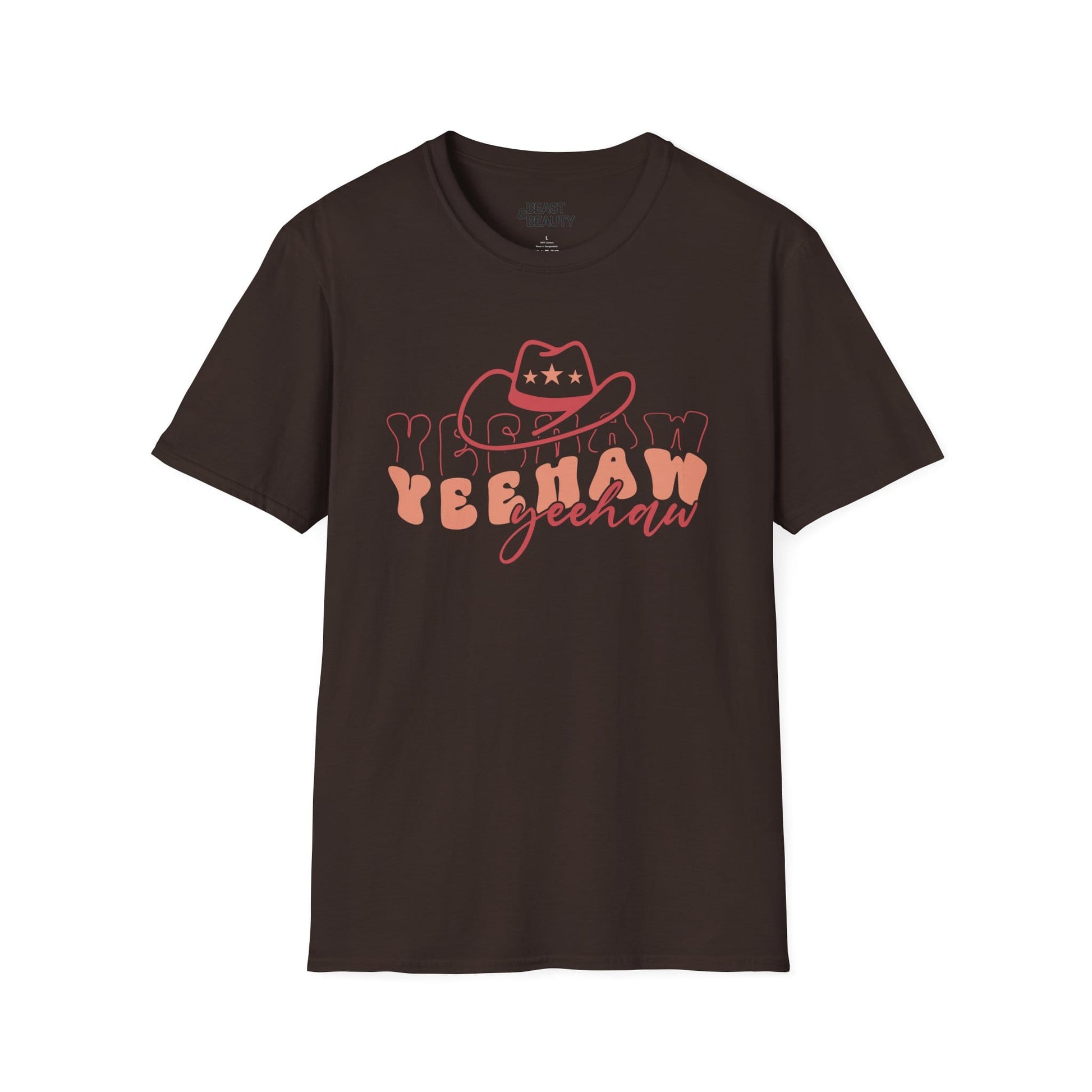 yeehaw yeehaw cowgirl t-shirt dark chocolate t-shirt cowgirl gift idea