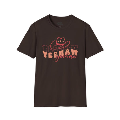 yeehaw yeehaw cowgirl t-shirt dark chocolate t-shirt cowgirl gift idea