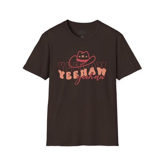 yeehaw yeehaw cowgirl t-shirt dark chocolate t-shirt cowgirl gift idea