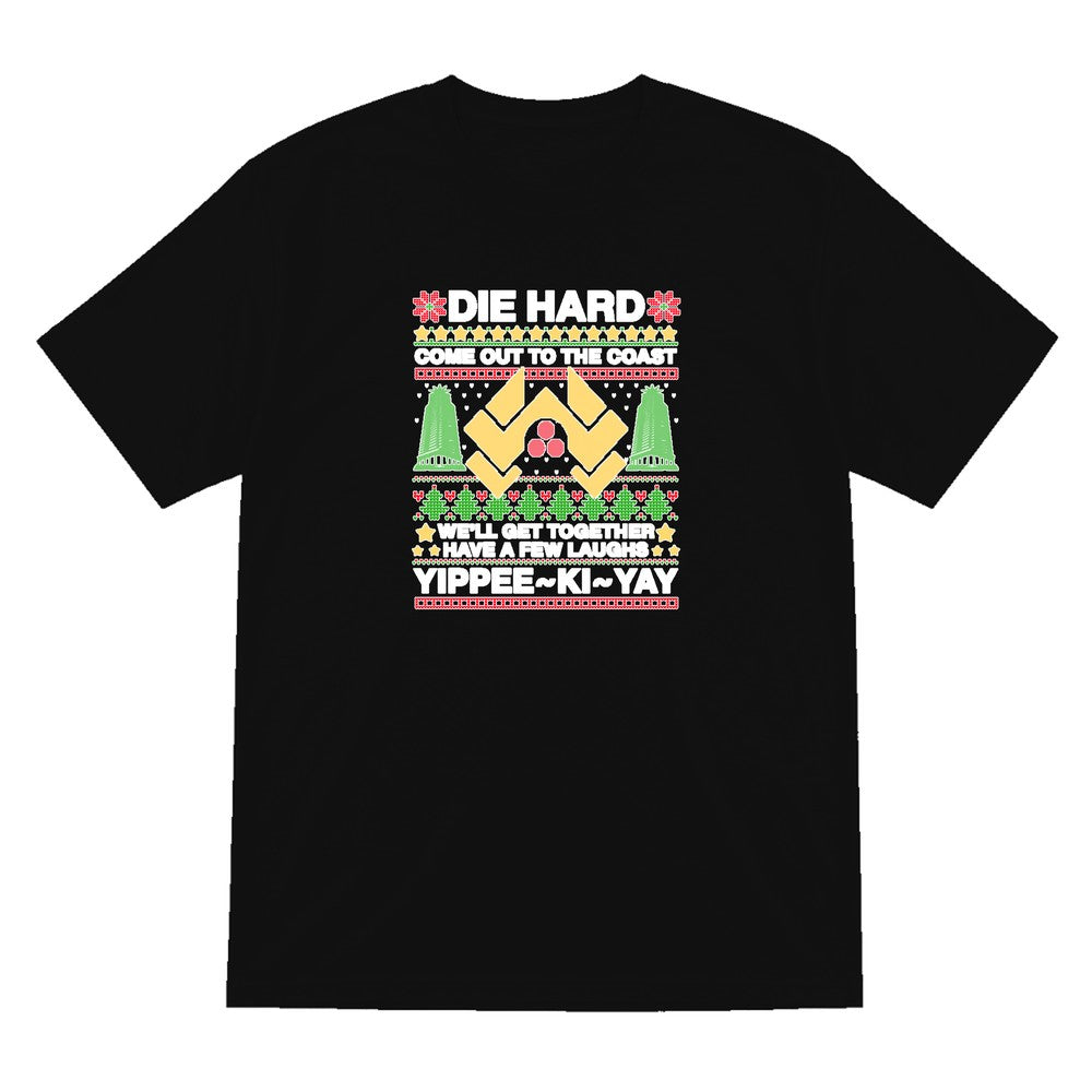 Yippee Ki Yay Christmas Jumper Design T-Shirt & Sweatshirt T-Shirt in Black
