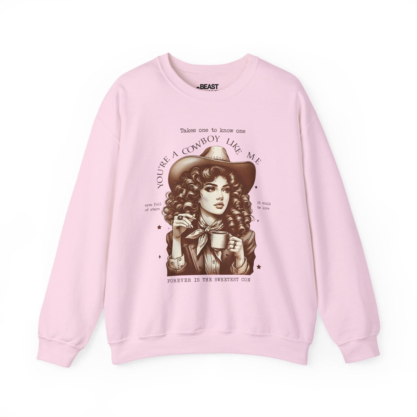 you're a cowboy like me sweatshirt light pink sweatshirt cowgirl gift idea