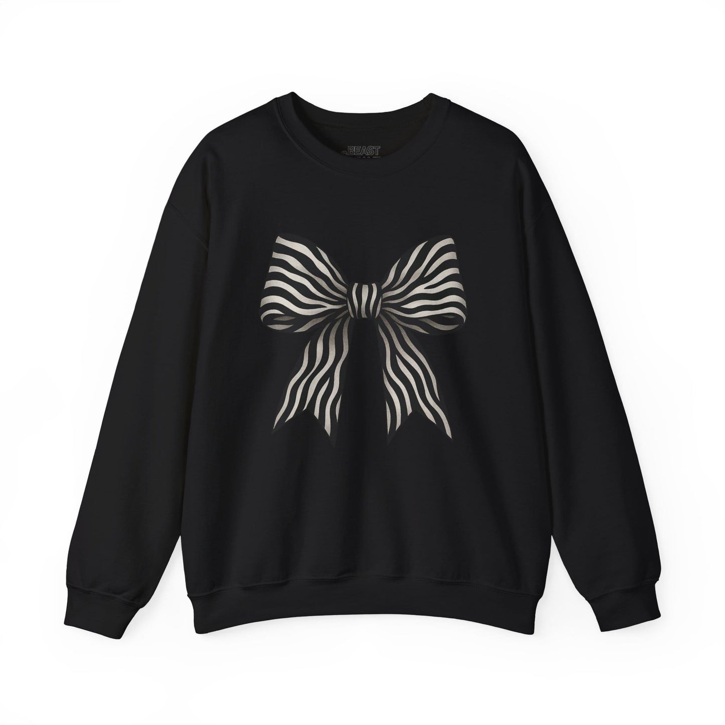 zebra bow sweatshirt black sweatshirt coquette gift idea