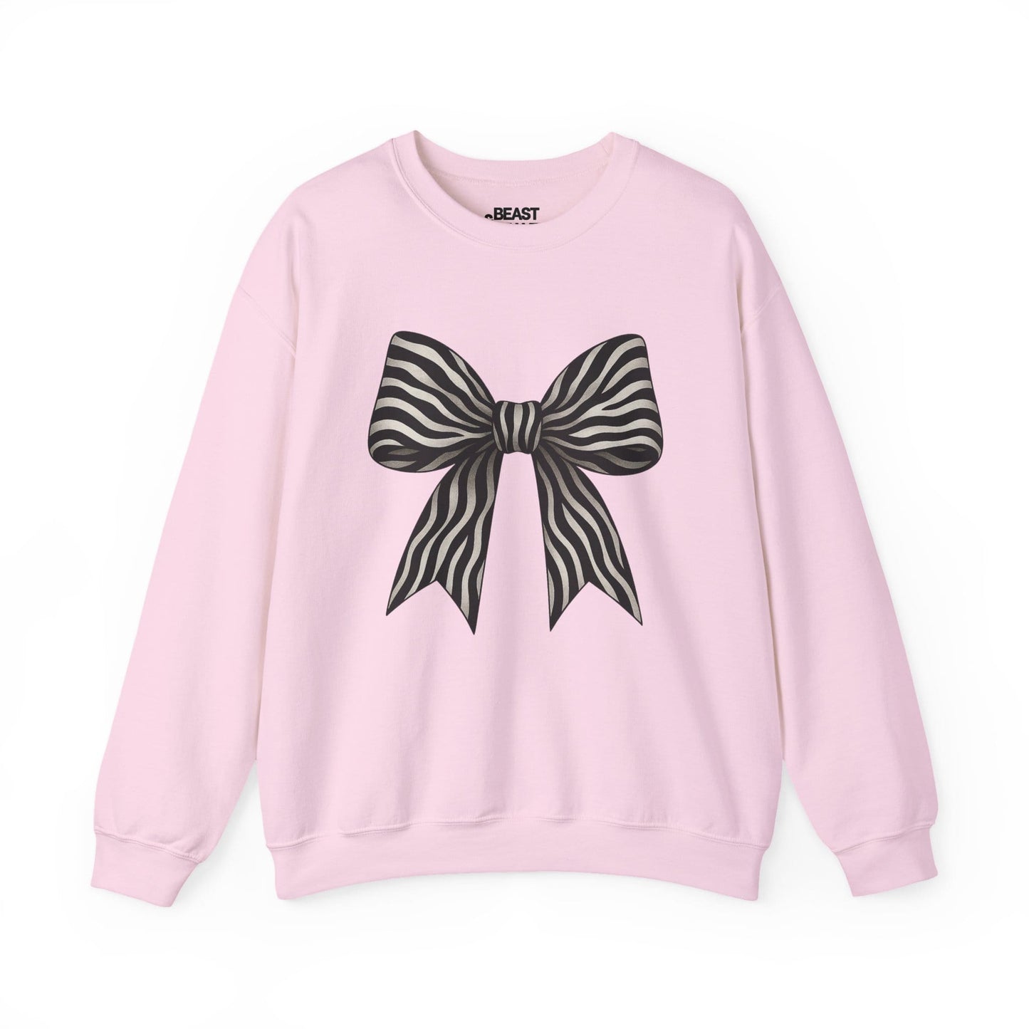 zebra bow sweatshirt light pink sweatshirt coquette gift idea