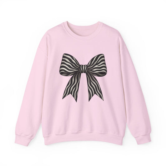 Zebra Bow Sweatshirt - funny sweatshirt by Cheeky Business